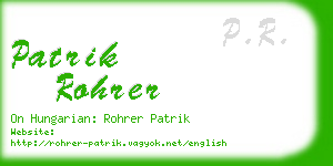 patrik rohrer business card